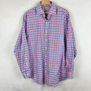 PETER MILLAR Gingham Check Easy Care Nanoluxe Long Sleeve Dress Shirt 17 long
